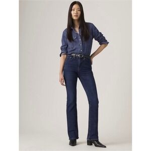 Levi's 725 High Rise Bootcut Jeans Dark Wash Stretch Denim Size 31